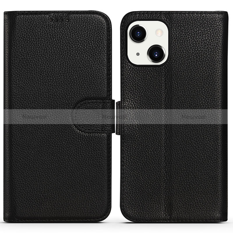 Leather Case Stands Flip Cover Holder DL1 for Apple iPhone 13 Black