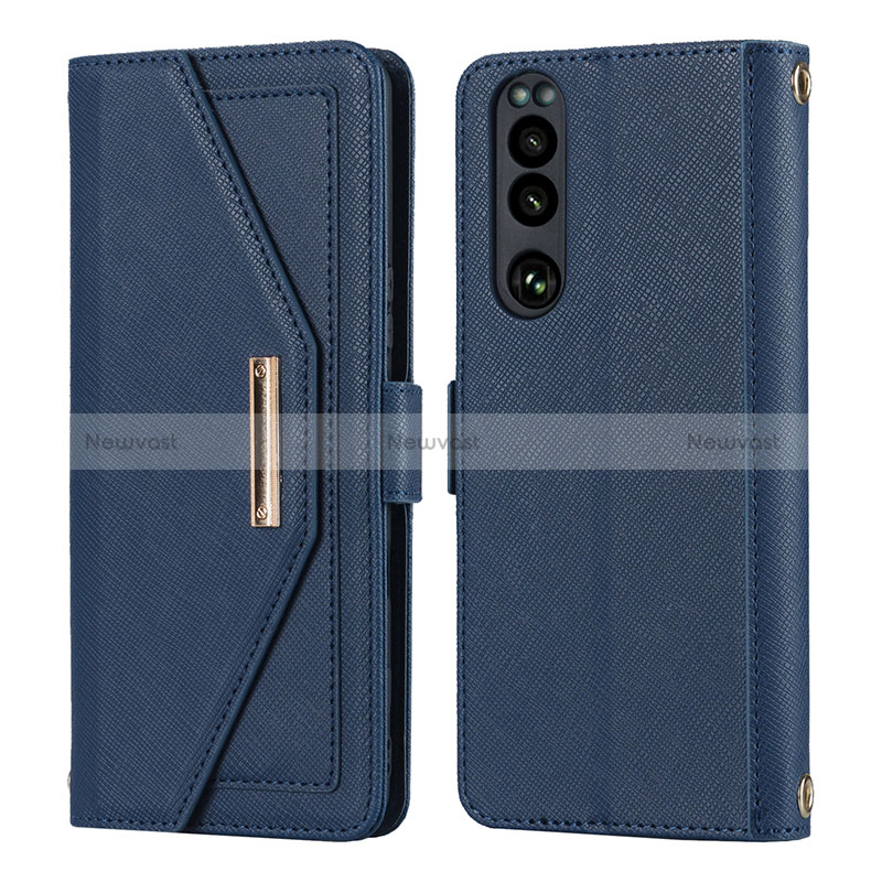 Leather Case Stands Flip Cover Holder DT1 for Sony Xperia 5 III