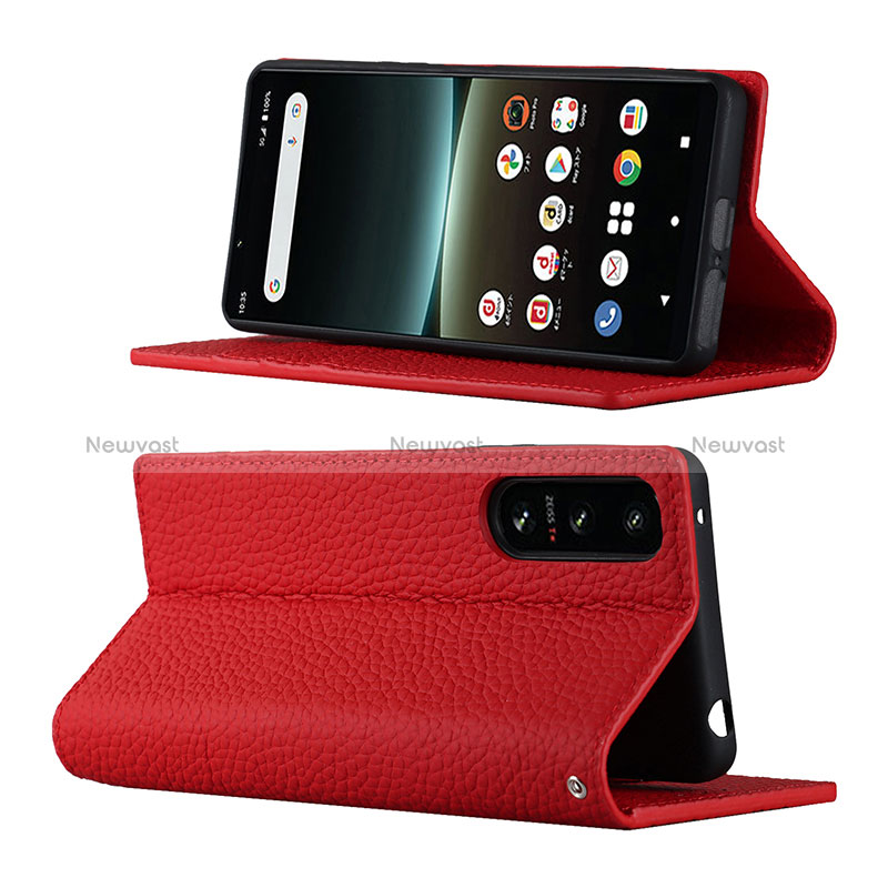 Leather Case Stands Flip Cover Holder DT2 for Sony Xperia 5 IV