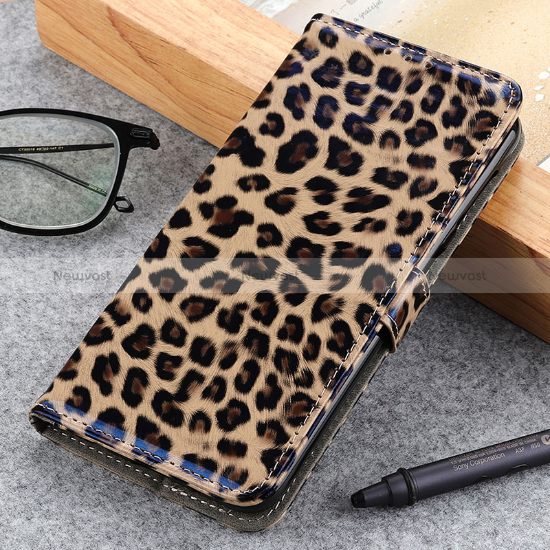 Leather Case Stands Flip Cover Holder DY01 for Oppo A74 5G Brown