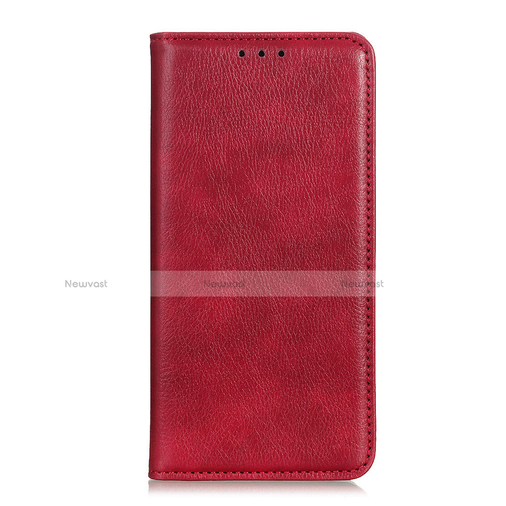 Leather Case Stands Flip Cover Holder for Alcatel 1S (2019) Red