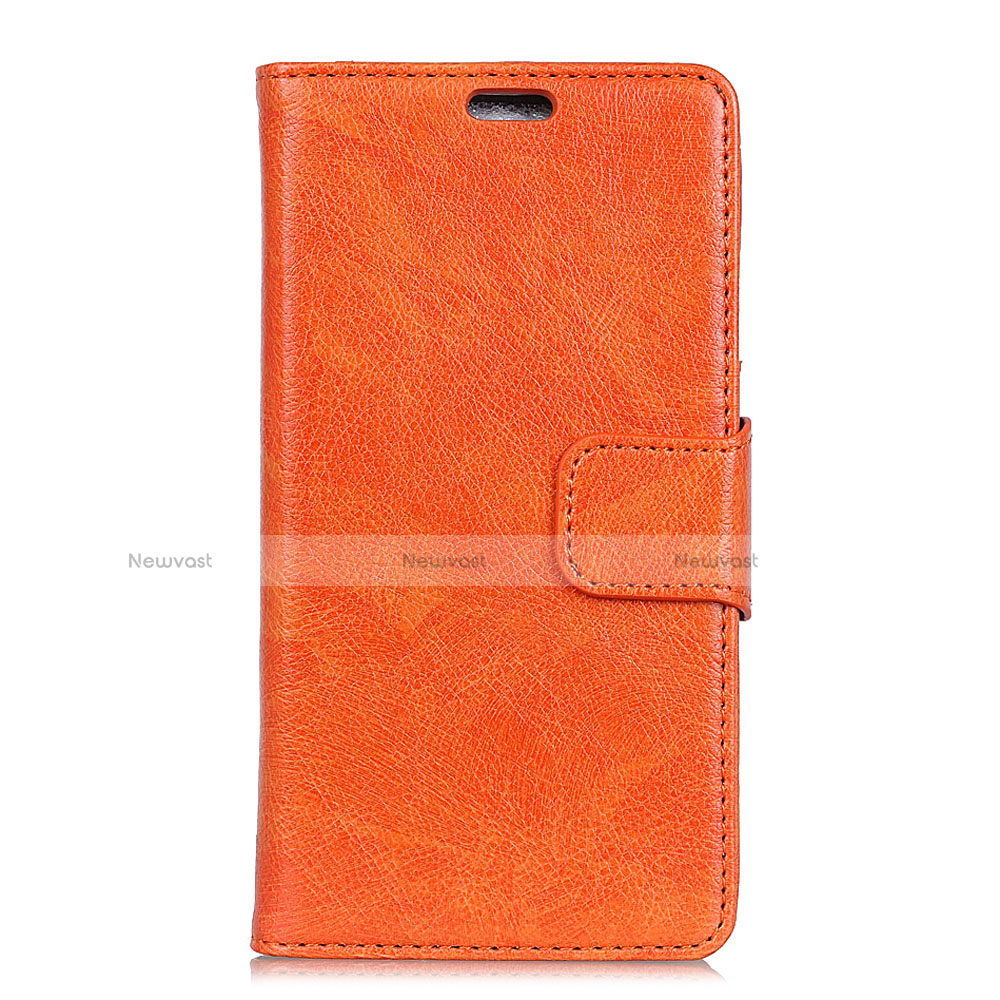 Leather Case Stands Flip Cover Holder for Alcatel 3V Orange