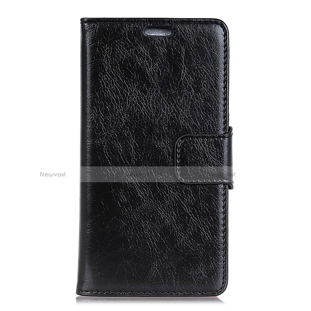 Leather Case Stands Flip Cover Holder for Alcatel 7 Black