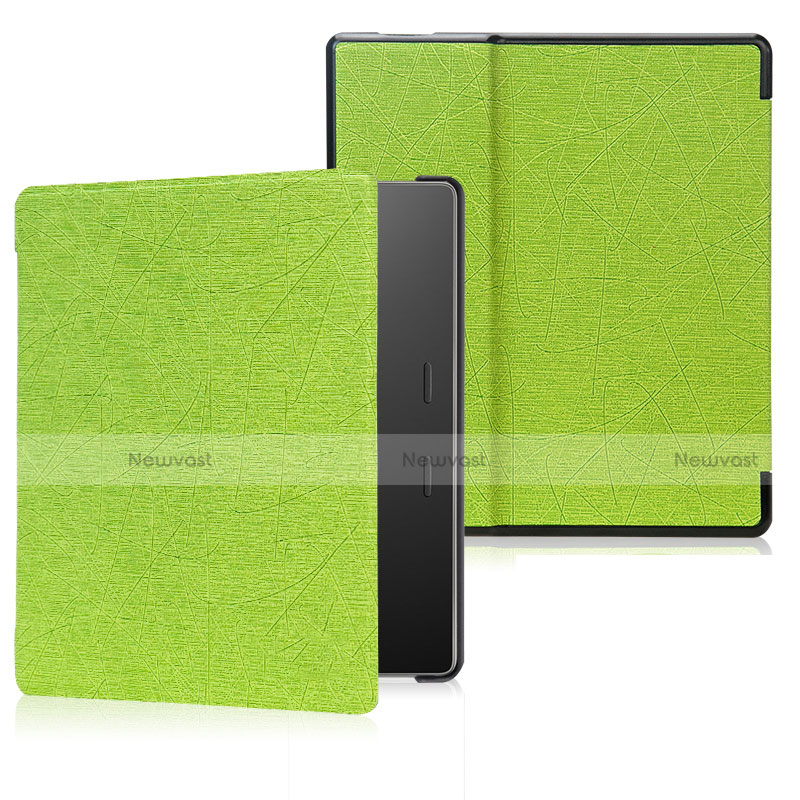 Leather Case Stands Flip Cover Holder for Amazon Kindle Oasis 7 inch Green