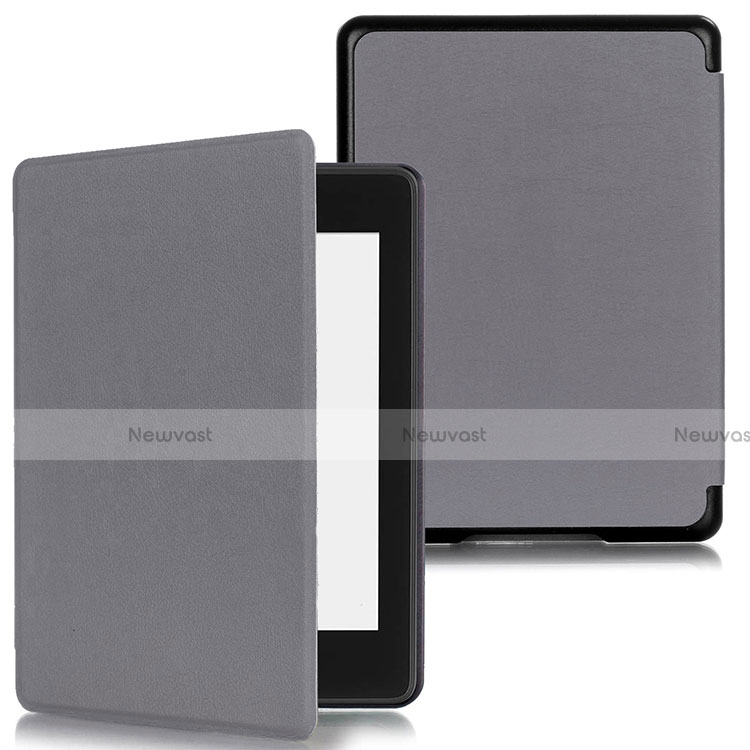 Leather Case Stands Flip Cover Holder for Amazon Kindle Paperwhite 6 inch Gray