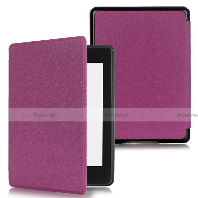 Leather Case Stands Flip Cover Holder for Amazon Kindle Paperwhite 6 inch Purple