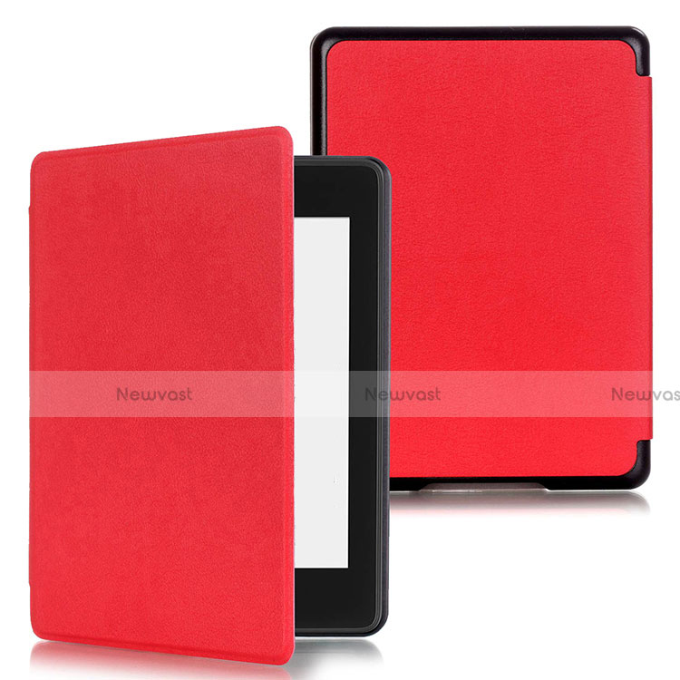 Leather Case Stands Flip Cover Holder for Amazon Kindle Paperwhite 6 inch Red