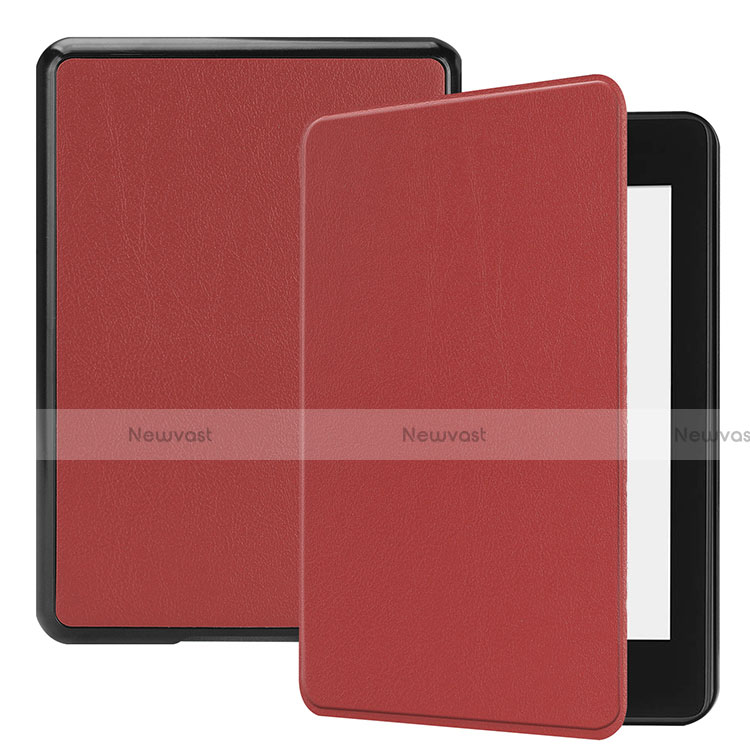 Leather Case Stands Flip Cover Holder for Amazon Kindle Paperwhite 6 inch Red Wine