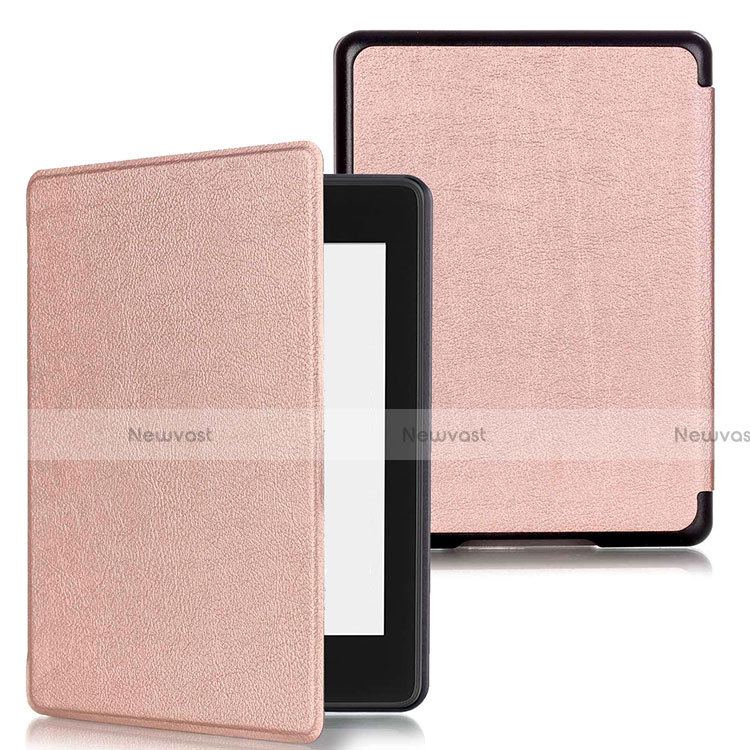 Leather Case Stands Flip Cover Holder for Amazon Kindle Paperwhite 6 inch Rose Gold