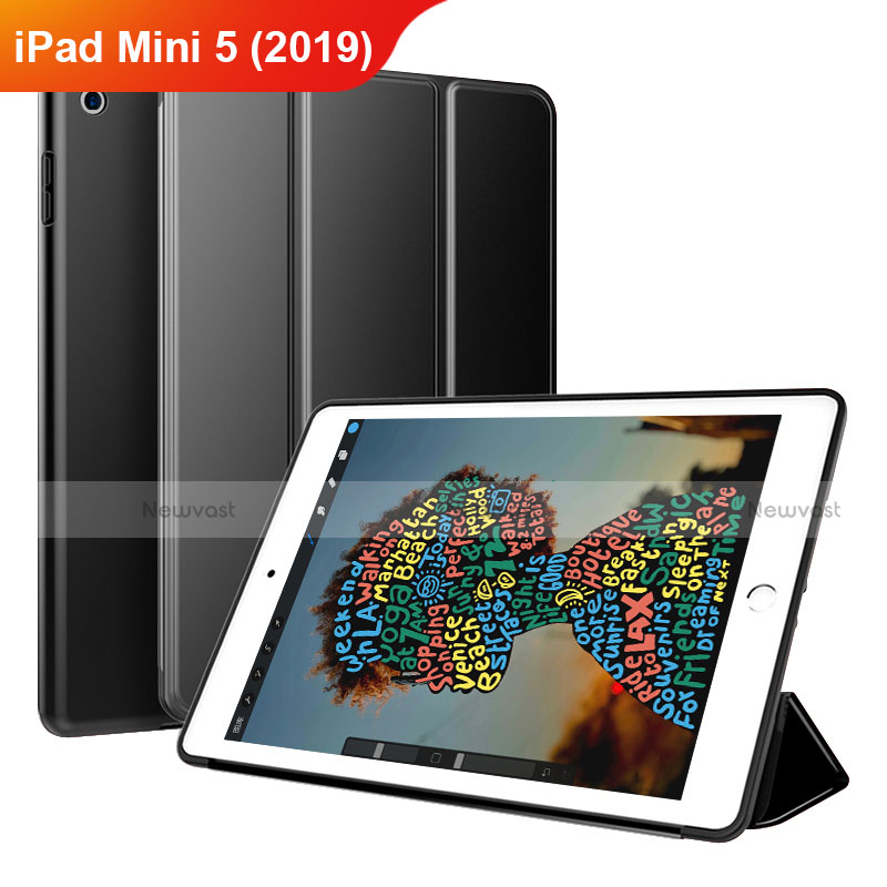 Leather Case Stands Flip Cover Holder for Apple iPad Mini 5 (2019) Black