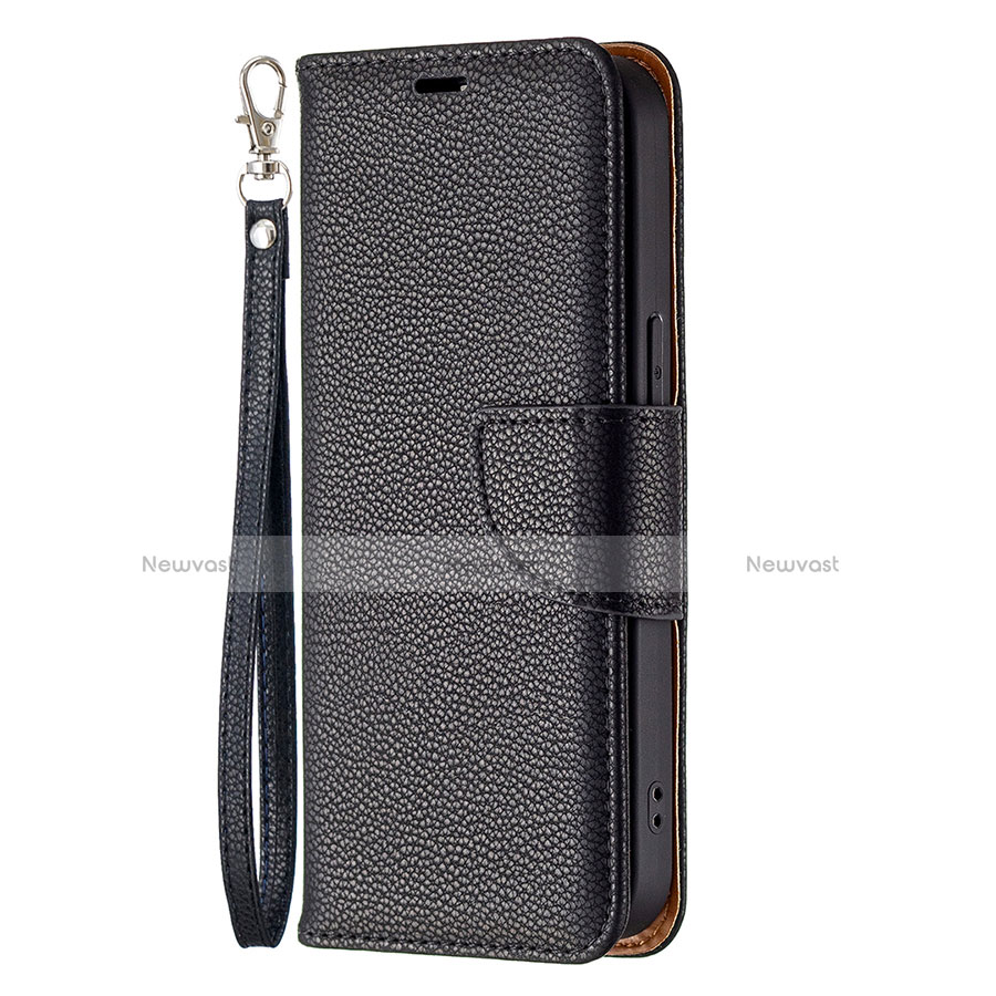 Leather Case Stands Flip Cover Holder for Apple iPhone 13 Pro Max Black