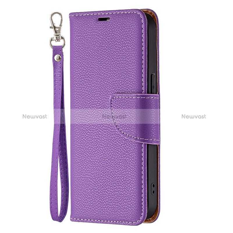 Leather Case Stands Flip Cover Holder for Apple iPhone 14 Pro Max Purple