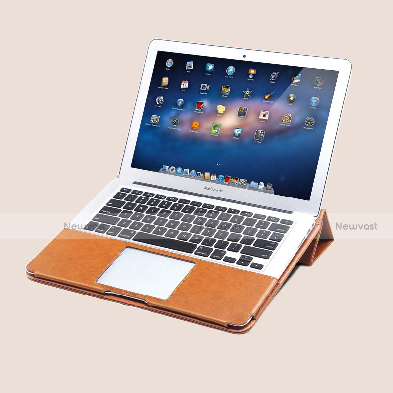 Leather Case Stands Flip Cover Holder for Apple MacBook Air 13 inch (2020)