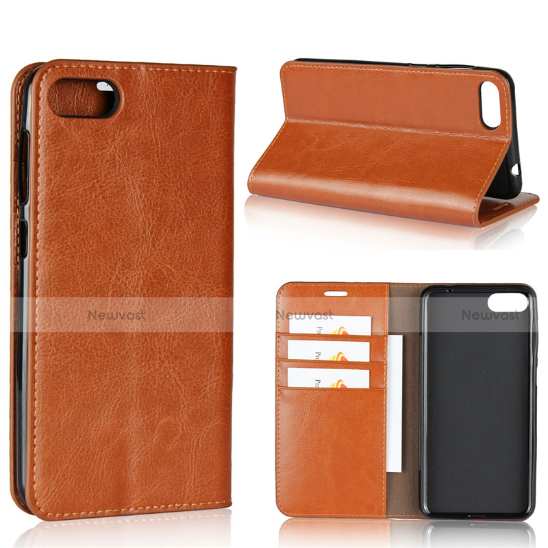 Leather Case Stands Flip Cover Holder for Asus Zenfone 4 Max ZC554KL Orange