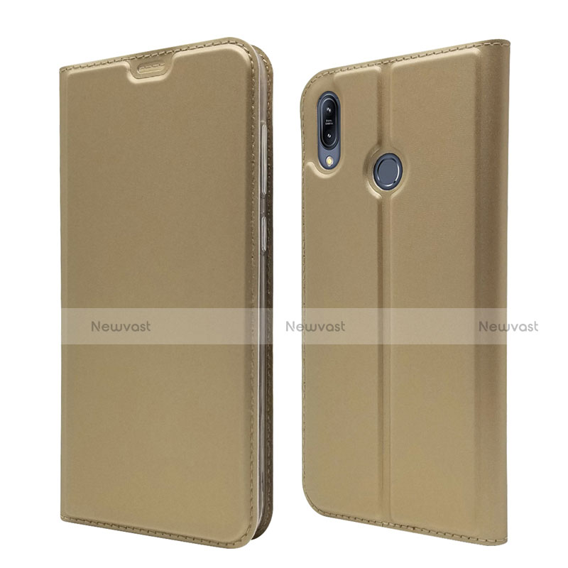 Leather Case Stands Flip Cover Holder for Asus Zenfone Max M2 ZB633KL Gold