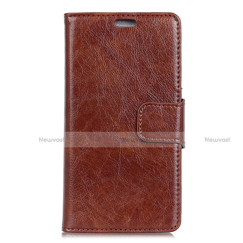 Leather Case Stands Flip Cover Holder for Asus Zenfone Max Pro M1 ZB601KL Brown