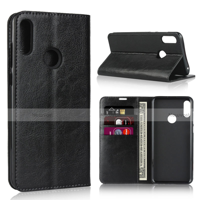 Leather Case Stands Flip Cover Holder for Asus Zenfone Max Pro M2 ZB631KL Black