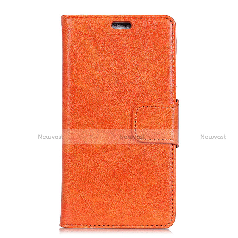 Leather Case Stands Flip Cover Holder for Asus Zenfone Max ZB663KL Orange