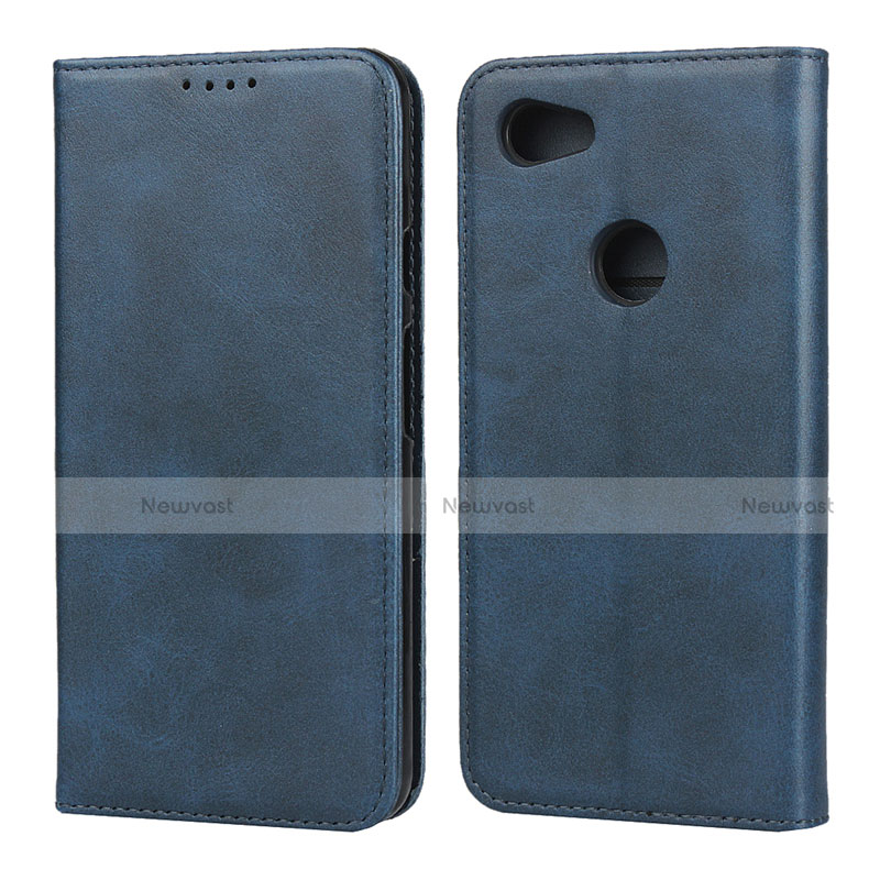 Leather Case Stands Flip Cover Holder for Google Pixel 3a XL Blue