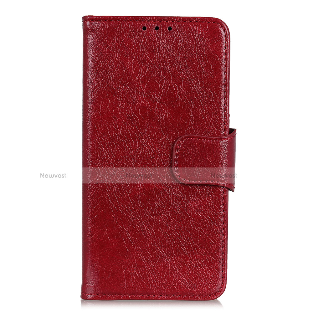 Leather Case Stands Flip Cover Holder for Google Pixel 4 Red