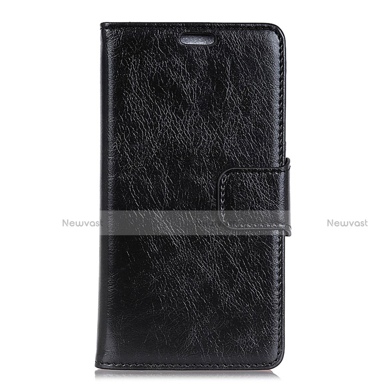 Leather Case Stands Flip Cover Holder for HTC U12 Life Black