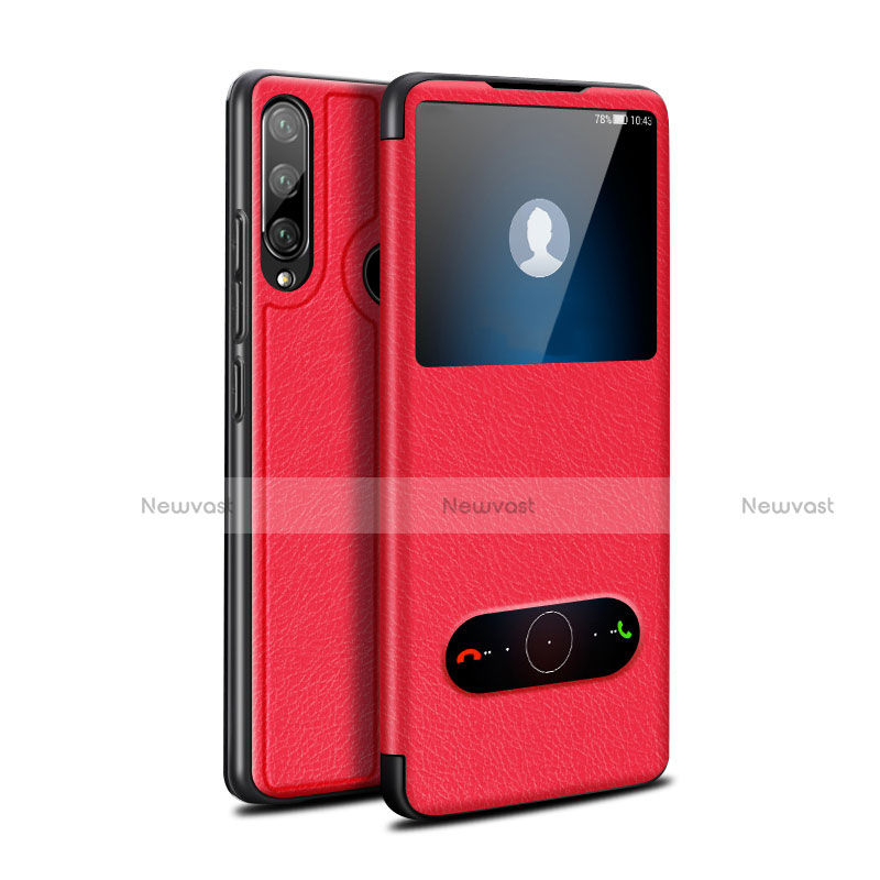 Leather Case Stands Flip Cover Holder for Huawei Enjoy 10 Plus Red