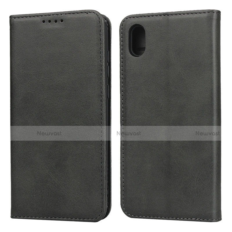 Leather Case Stands Flip Cover Holder for Huawei Enjoy 8S Black