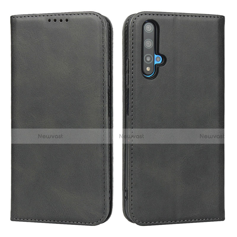 Leather Case Stands Flip Cover Holder for Huawei Honor 20 Black