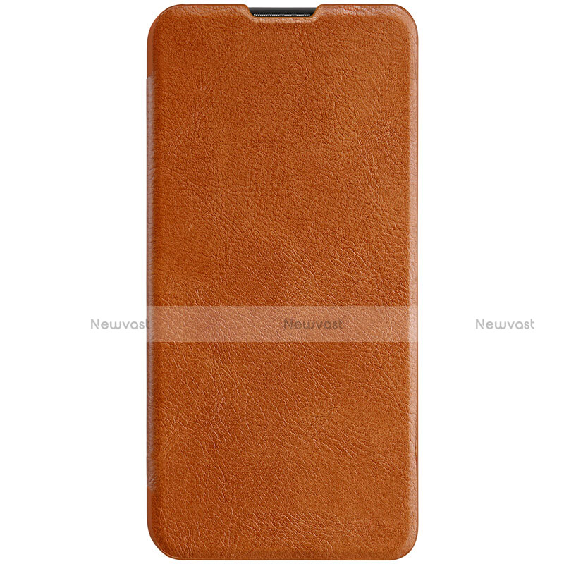 Leather Case Stands Flip Cover Holder for Huawei Honor 20 Lite Brown
