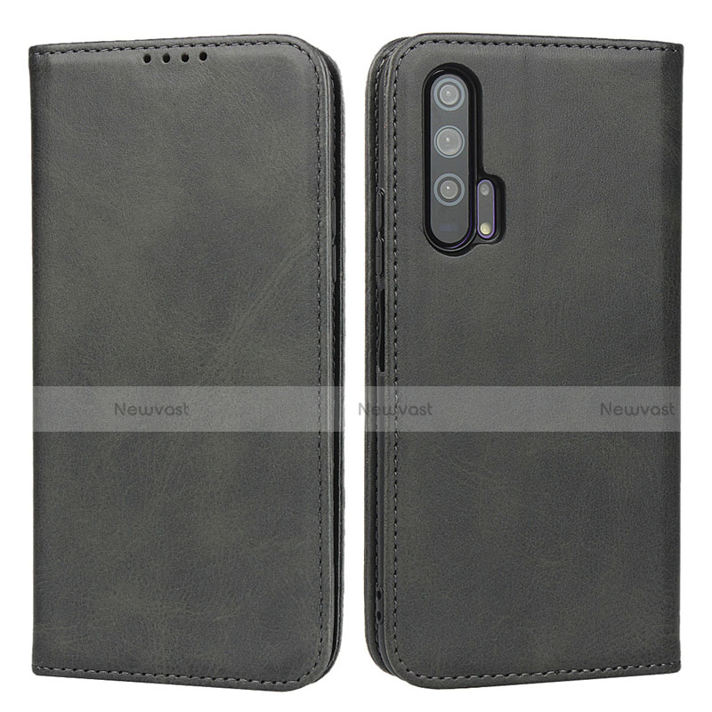 Leather Case Stands Flip Cover Holder for Huawei Honor 20 Pro Black