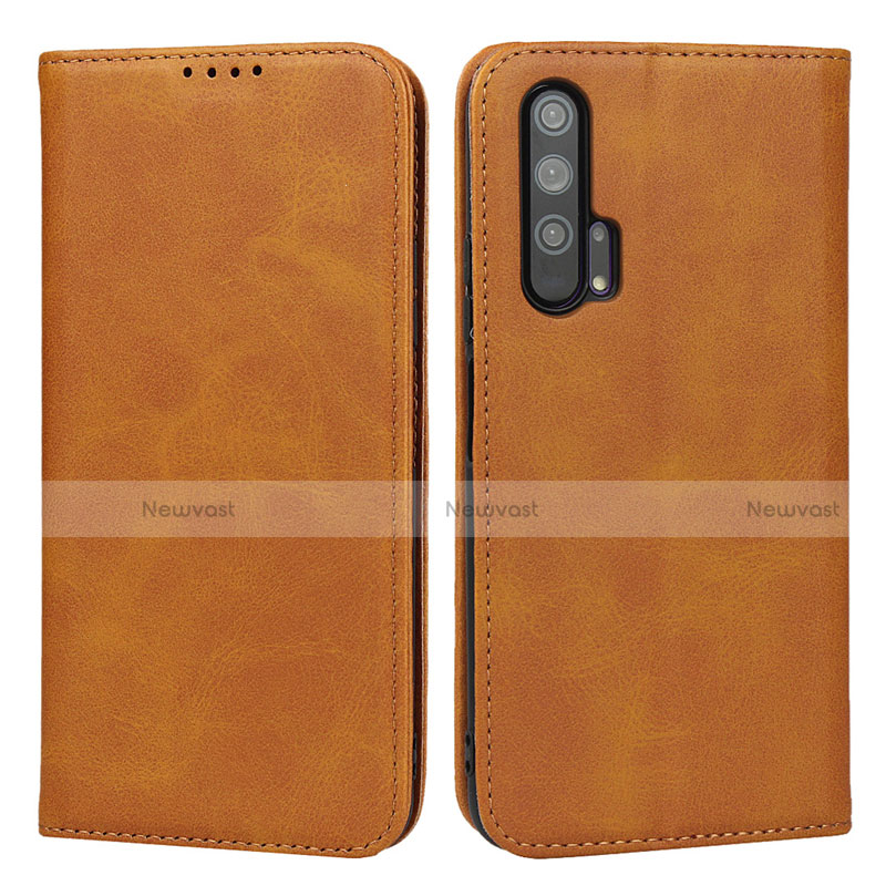 Leather Case Stands Flip Cover Holder for Huawei Honor 20 Pro Orange