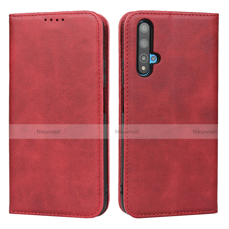 Leather Case Stands Flip Cover Holder for Huawei Honor 20 Red