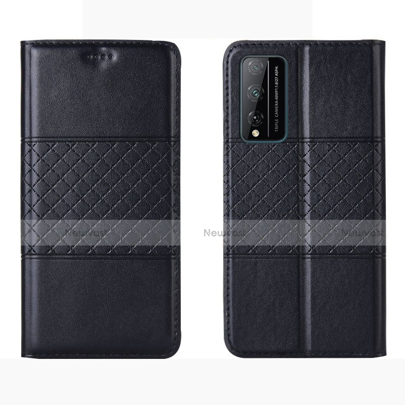 Leather Case Stands Flip Cover Holder for Huawei Honor Play4T Pro Black