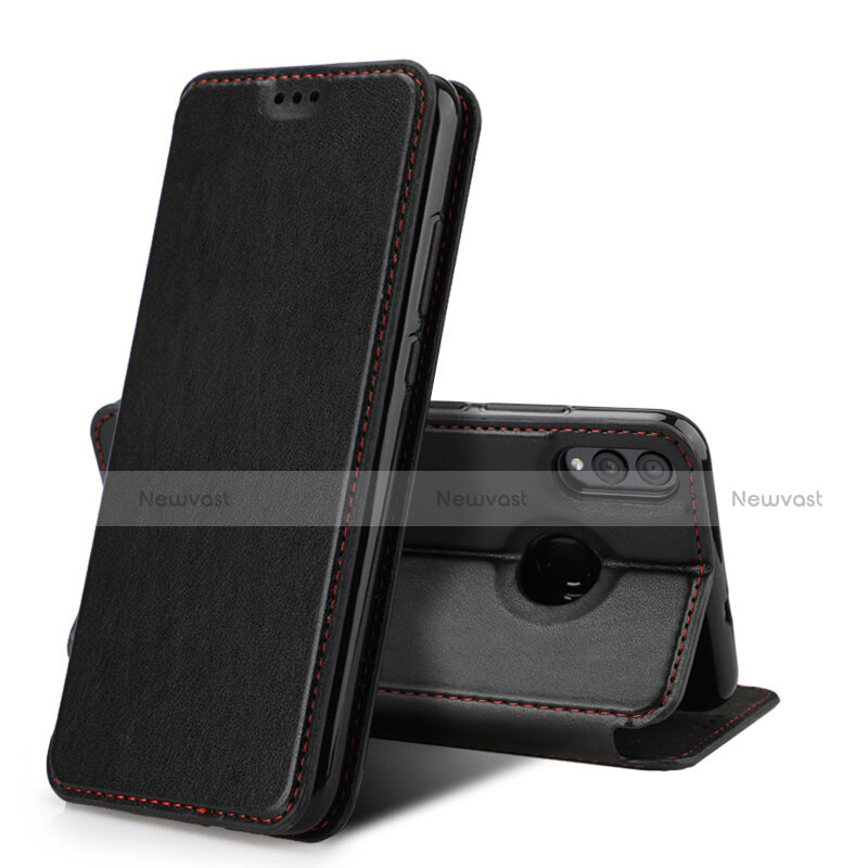 Leather Case Stands Flip Cover Holder for Huawei Honor V10 Lite Black