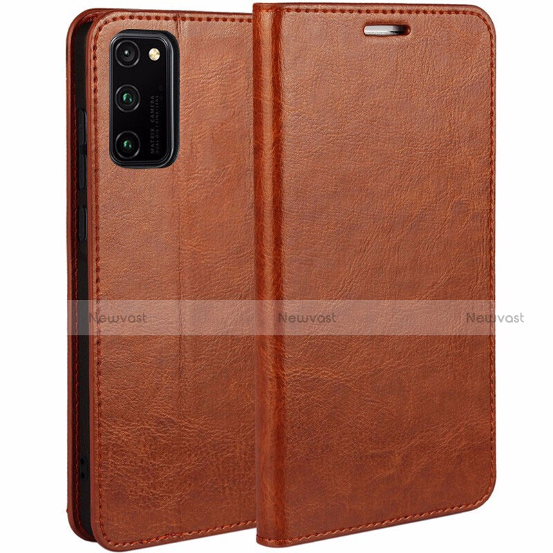 Leather Case Stands Flip Cover Holder for Huawei Honor V30 Pro 5G Orange