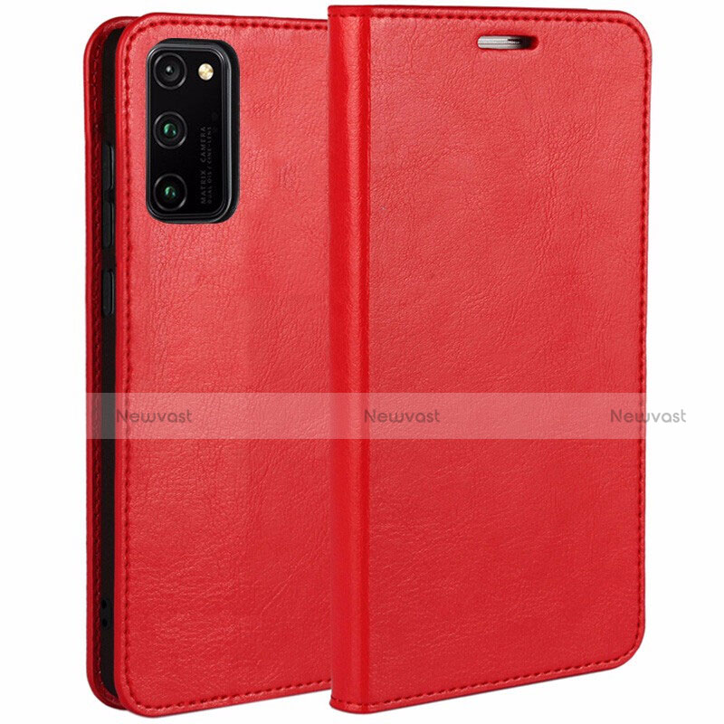 Leather Case Stands Flip Cover Holder for Huawei Honor V30 Pro 5G Red