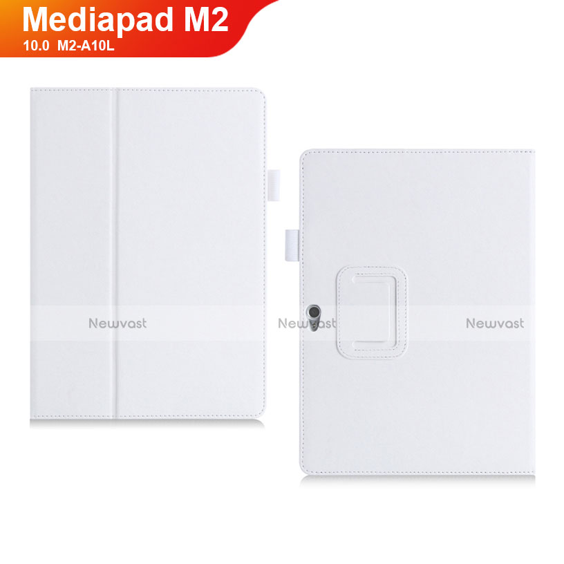 Leather Case Stands Flip Cover Holder for Huawei MediaPad M2 10.0 M2-A10L White