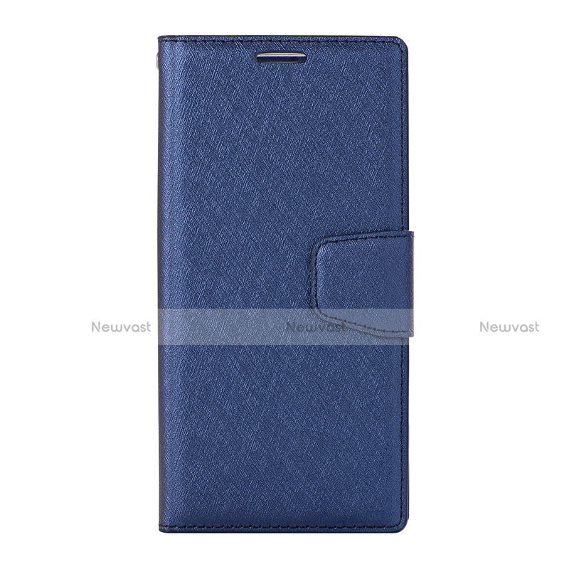 Leather Case Stands Flip Cover Holder for Huawei Nova 3e Blue