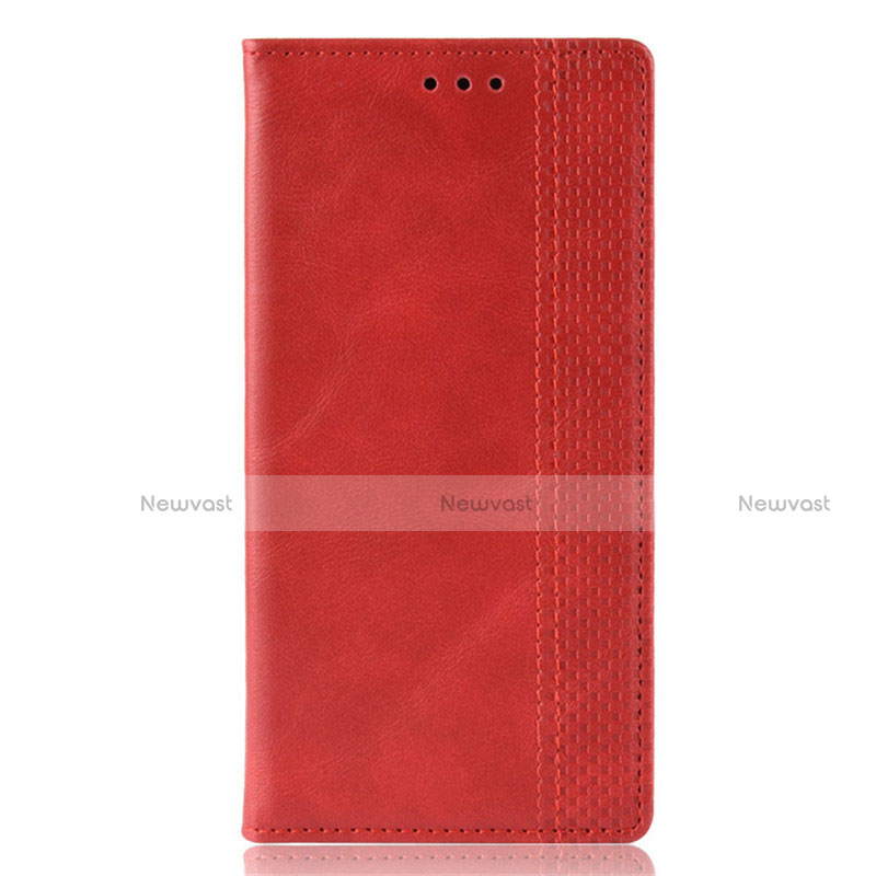 Leather Case Stands Flip Cover Holder for Huawei P Smart (2020) Red