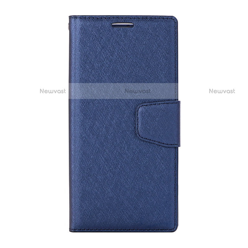 Leather Case Stands Flip Cover Holder for Huawei P20 Lite Blue
