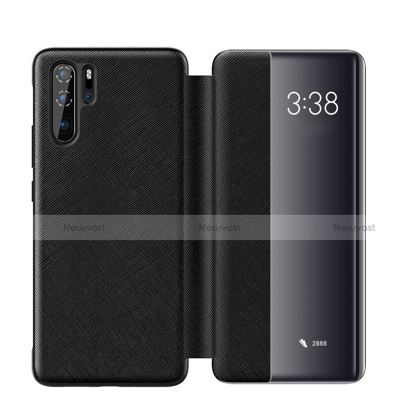 Leather Case Stands Flip Cover Holder for Huawei P30 Pro Black