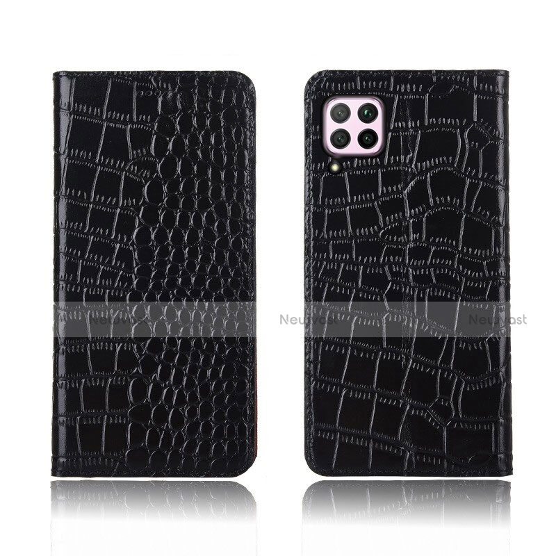 Leather Case Stands Flip Cover Holder for Huawei P40 Lite Black