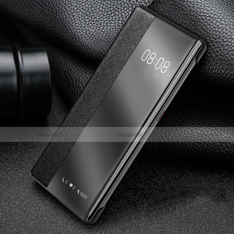 Leather Case Stands Flip Cover Holder for Huawei P40 Pro Black