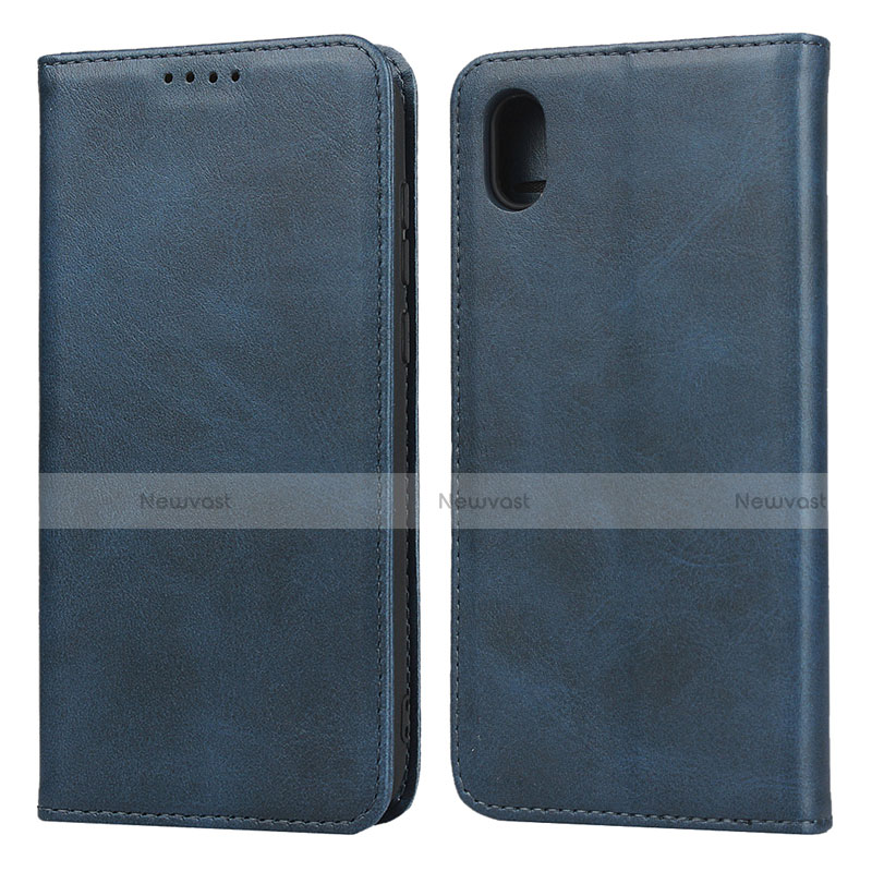 Leather Case Stands Flip Cover Holder for Huawei Y5 (2019) Blue