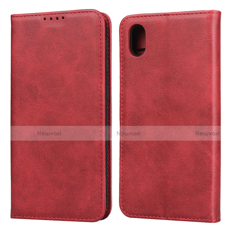 Leather Case Stands Flip Cover Holder for Huawei Y5 (2019) Red