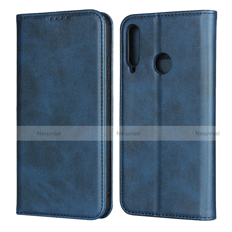 Leather Case Stands Flip Cover Holder for Huawei Y7p Blue