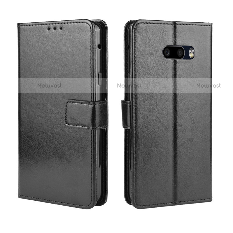 Leather Case Stands Flip Cover Holder for LG G8X ThinQ Black