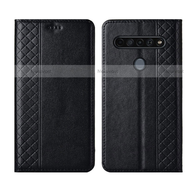 Leather Case Stands Flip Cover Holder for LG K41S Black