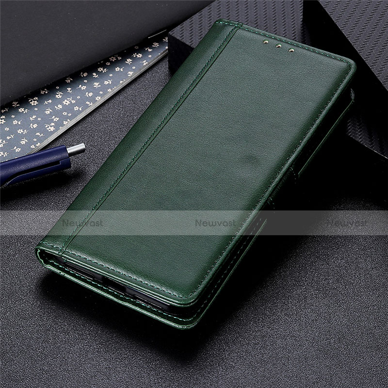 Leather Case Stands Flip Cover Holder for LG K42 Green