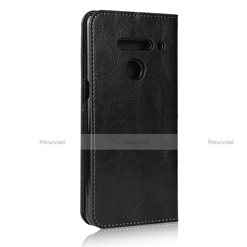 Leather Case Stands Flip Cover Holder for LG V50 ThinQ 5G Black